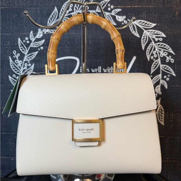 Kate Spade Katy Textured Leather Bamboo Medium Top-handle Bag (NWT) - Picture 11 of 13